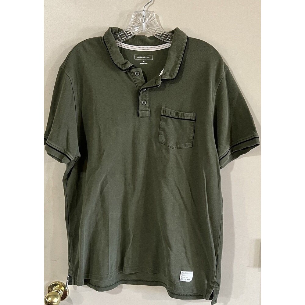 Adam Levine Collection Men’s Polo Sz Xl Olive Green 100% Cotton Casual